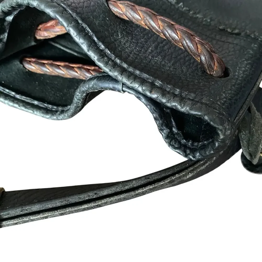 Dooney and Bourke Vintage Black Leather Pebbled Bucket Bag Purse - Picture 9 of 14